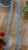 Premium Silver Zarkan Lace Yard 9 Meters
