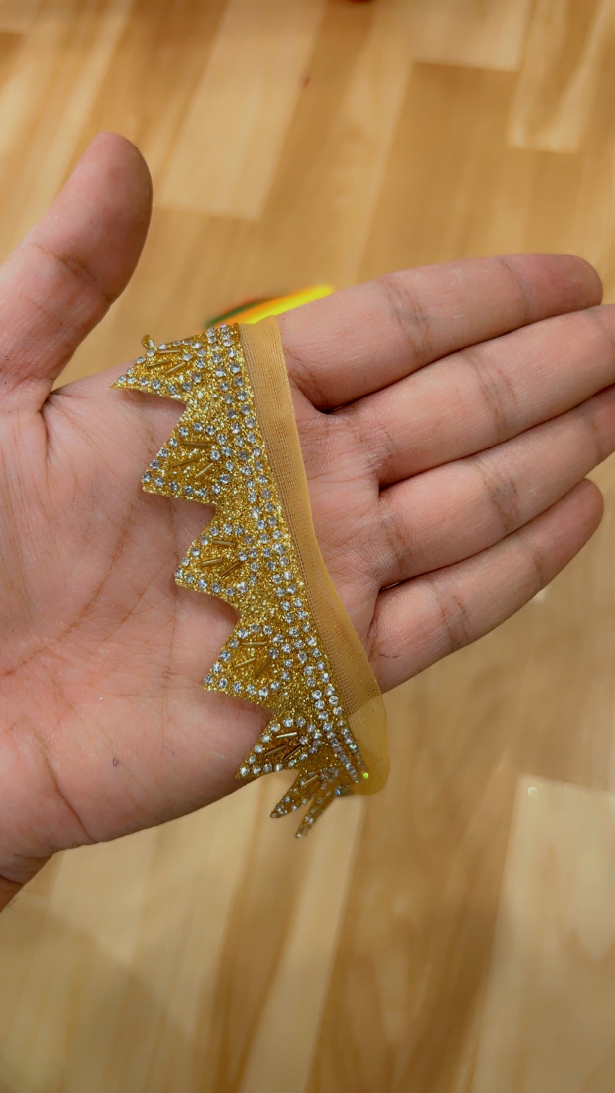 Premium Golden Zarkan Lace Yard 9 Meters